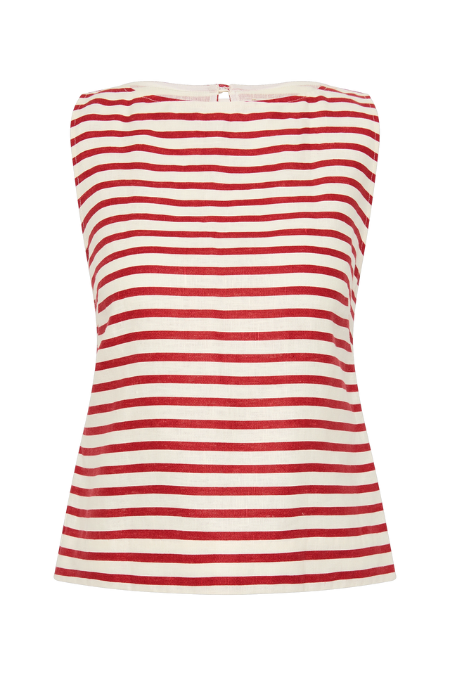 Kelly Top Breton Stripe Red