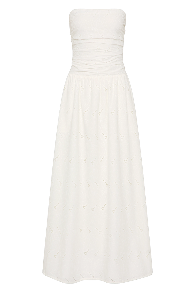 Moa Maxi Dress Birgitta Broderie Anglaise White
