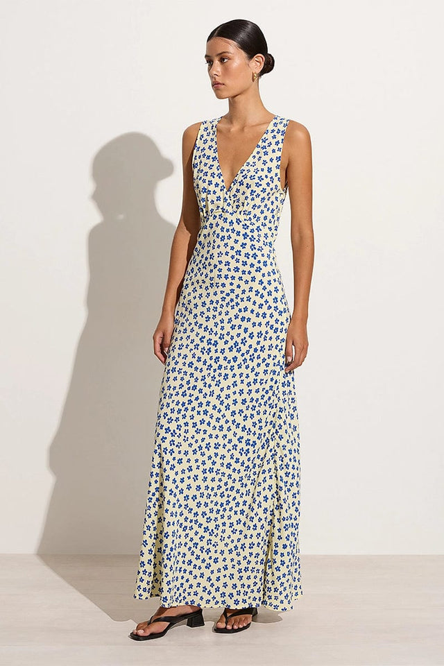 Acacia Maxi Dress Gita Floral Blue - Final Sale