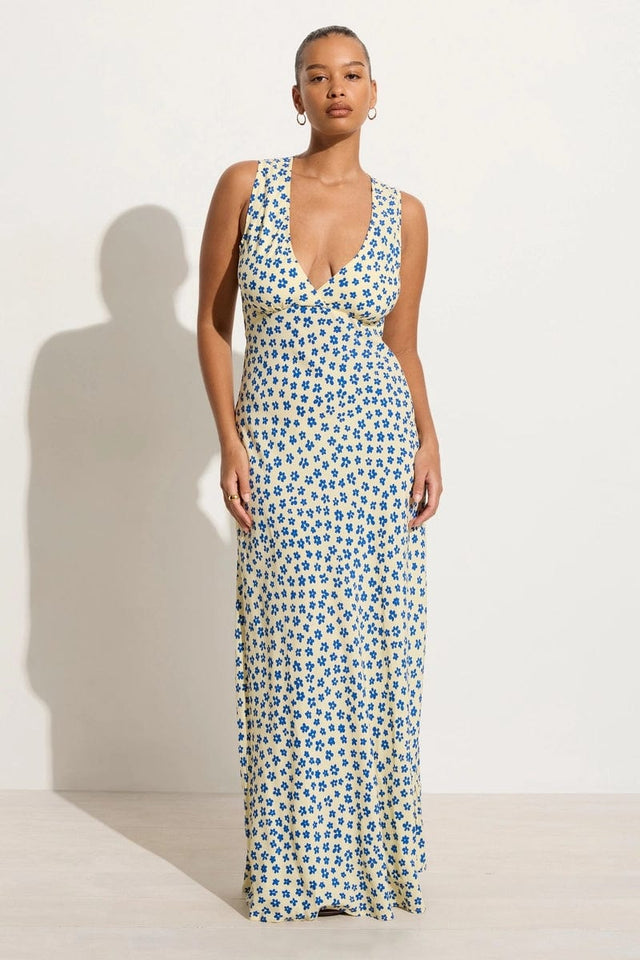 Acacia Maxi Dress Gita Floral Blue - Final Sale