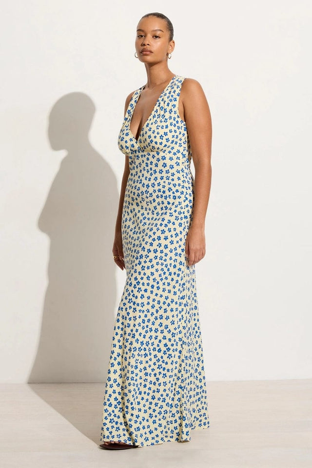Acacia Maxi Dress Gita Floral Blue - Final Sale