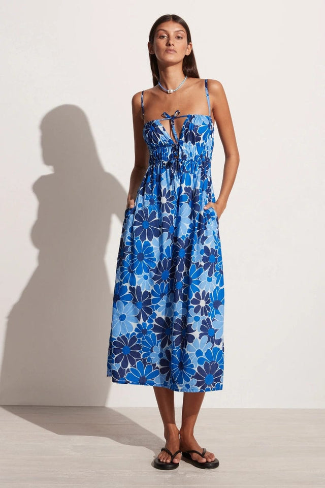 Adalyn Midi Dress Canaria Floral Blue - Final Sale