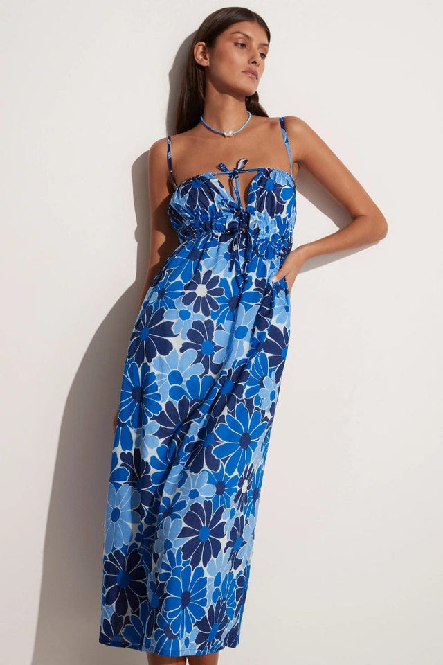 Adalyn Midi Dress Canaria Floral Blue - Final Sale