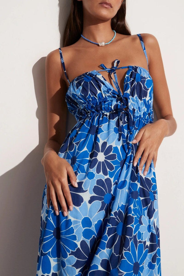 Adalyn Midi Dress Canaria Floral Blue - Final Sale