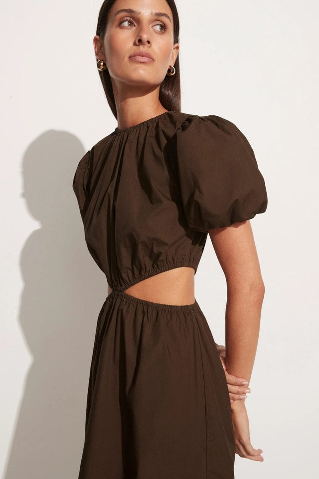 Adelfia Mini Dress Plain Dark Chocolate - Final Sale