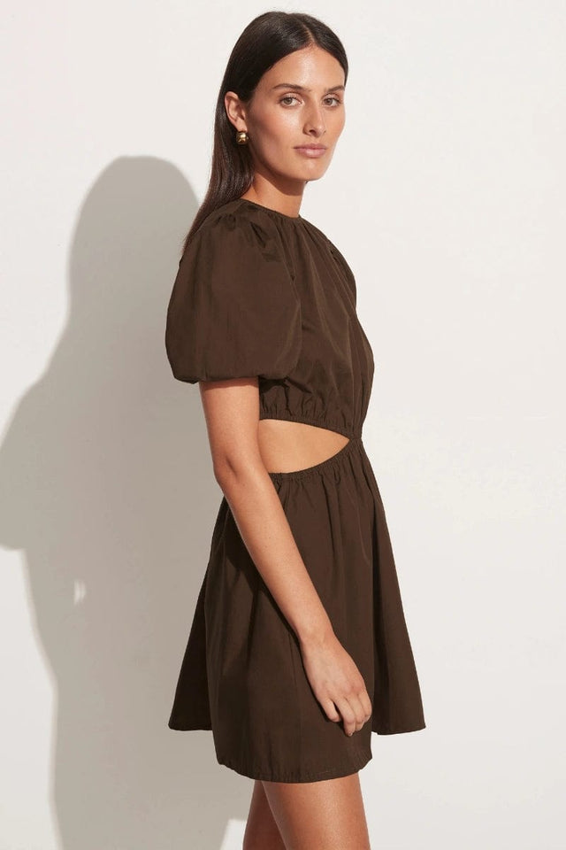 Adelfia Mini Dress Plain Dark Chocolate - Final Sale