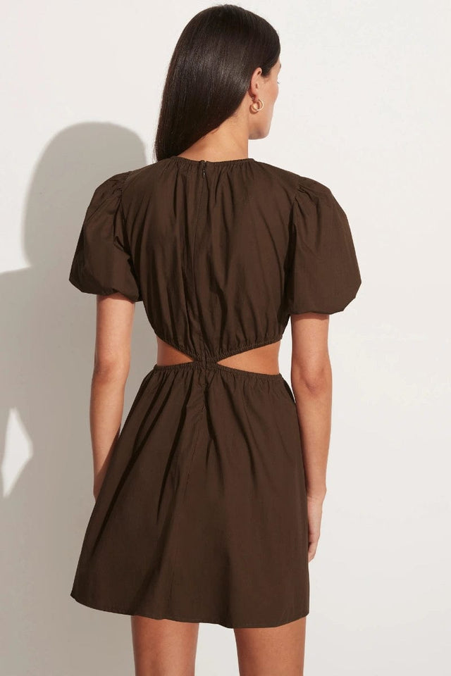 Adelfia Mini Dress Plain Dark Chocolate - Final Sale