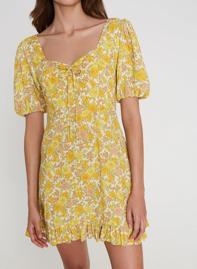 Agathe Mini Dress Grey Garden Floral - Final Sale MEMOIRE Mini Dress