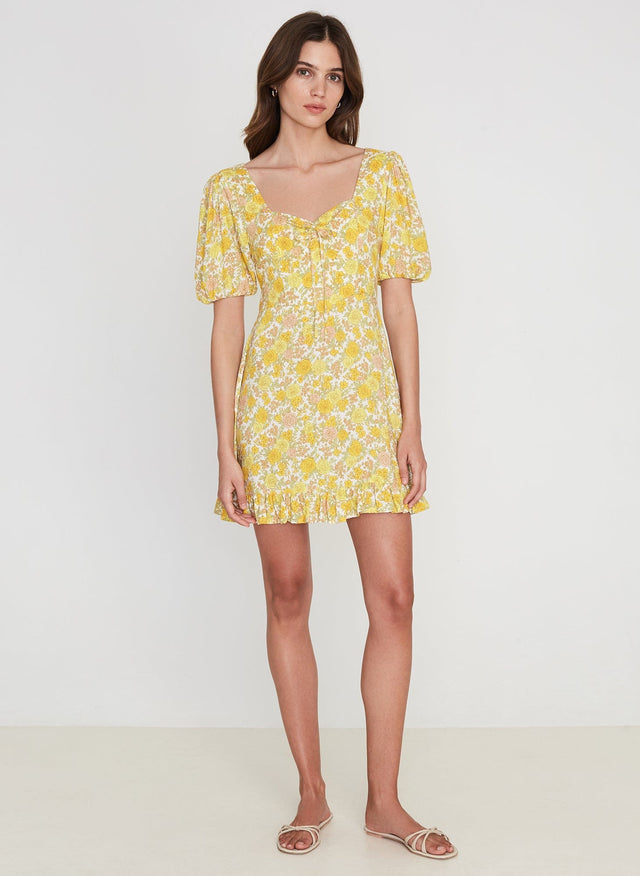 Agathe Mini Dress Grey Garden Floral - Final Sale MEMOIRE Mini Dress