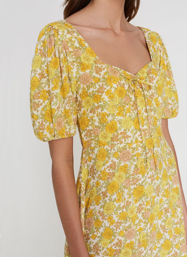 Agathe Mini Dress Grey Garden Floral - Final Sale MEMOIRE Mini Dress
