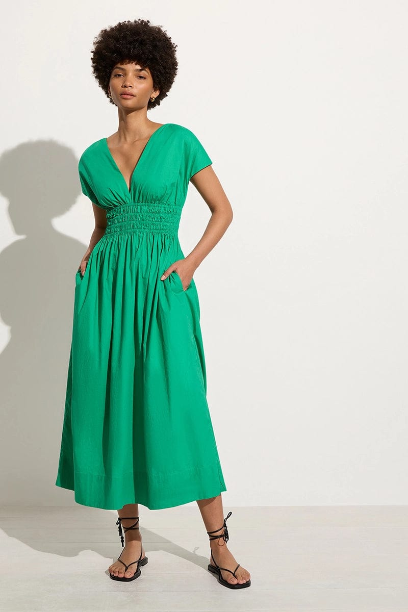 Agnes Midi Dress Verde - Faithfull the Brand AU