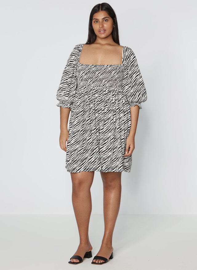 Alina Dress Blance Animal Print - Final Sale MEMOIRE Mini Dress