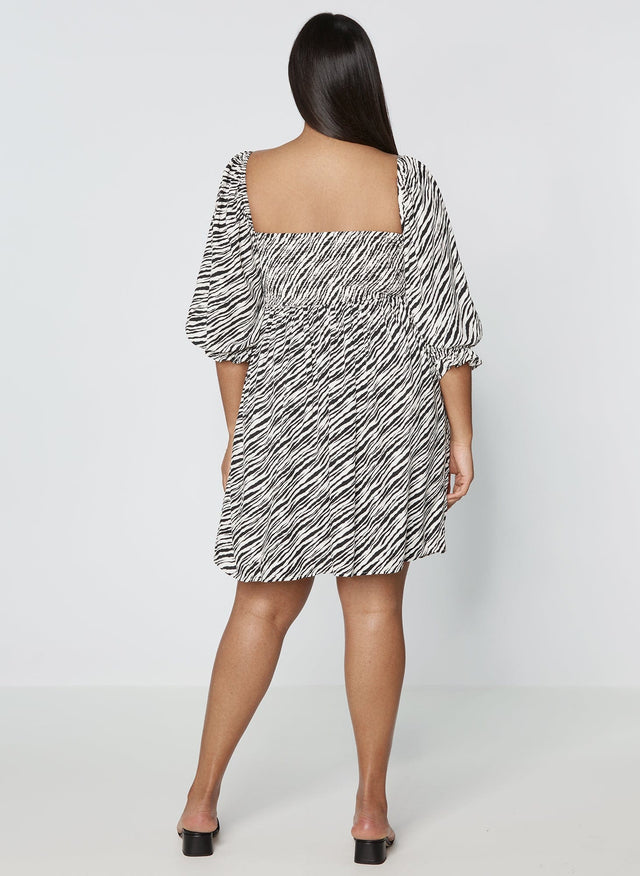 Alina Dress Blance Animal Print - Final Sale MEMOIRE Mini Dress