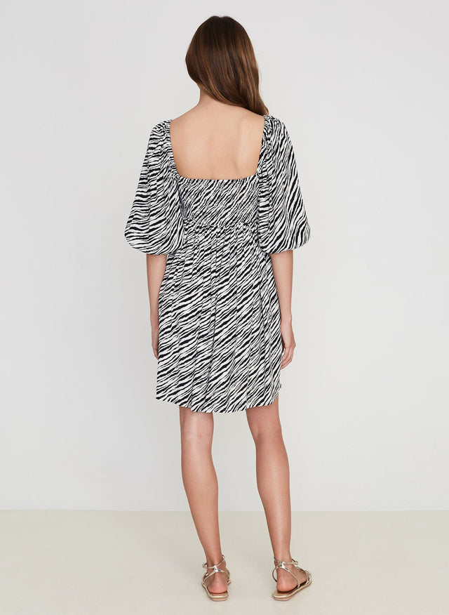 Alina Dress Blance Animal Print - Final Sale MEMOIRE Mini Dress