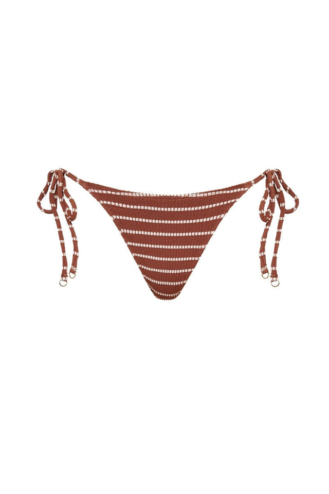 Andrea Bikini Bottoms Chocolate Stripe ISLAS SWIM Swim Bottoms