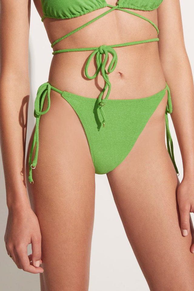 Andrea Bikini Bottoms Kiwifruit Towelling - Final Sale