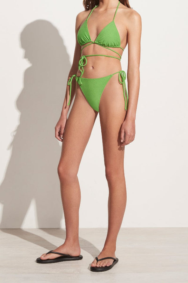 Andrea Bikini Bottoms Kiwifruit Towelling - Final Sale