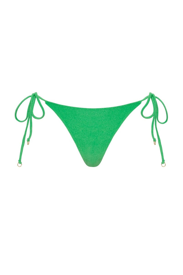 Andrea Bikini Bottoms Plain Green Towelling ISLAS SWIM Swim Bottoms