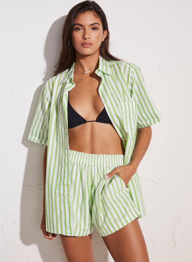 Arden Shirt Martie Stripe Print Green EL SOL Shirt