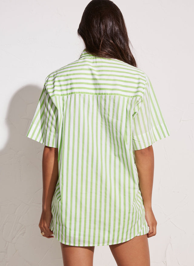 Arden Shirt Martie Stripe Print Green EL SOL Shirt