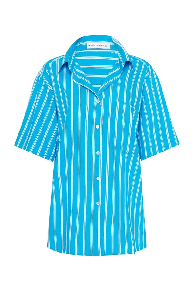 Arden Shirt Maya Stripe Print Blue ISLAS Shirt
