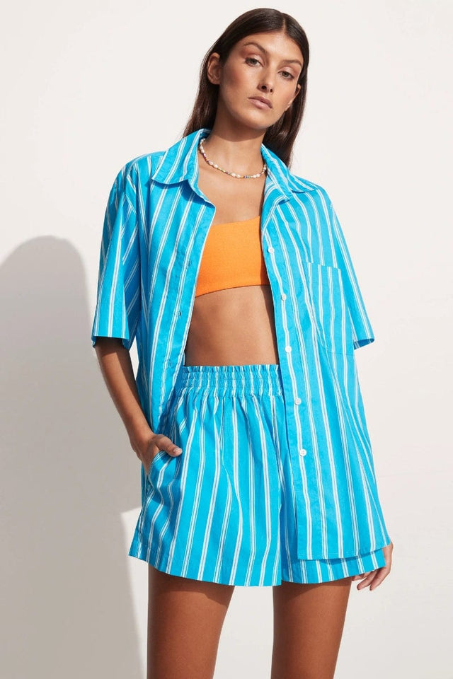 Arden Shirt Maya Stripe Print Blue - Final Sale