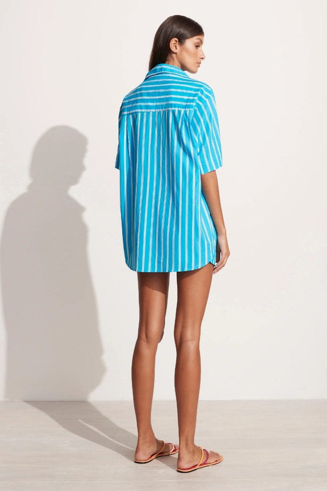Arden Shirt Maya Stripe Print Blue - Final Sale