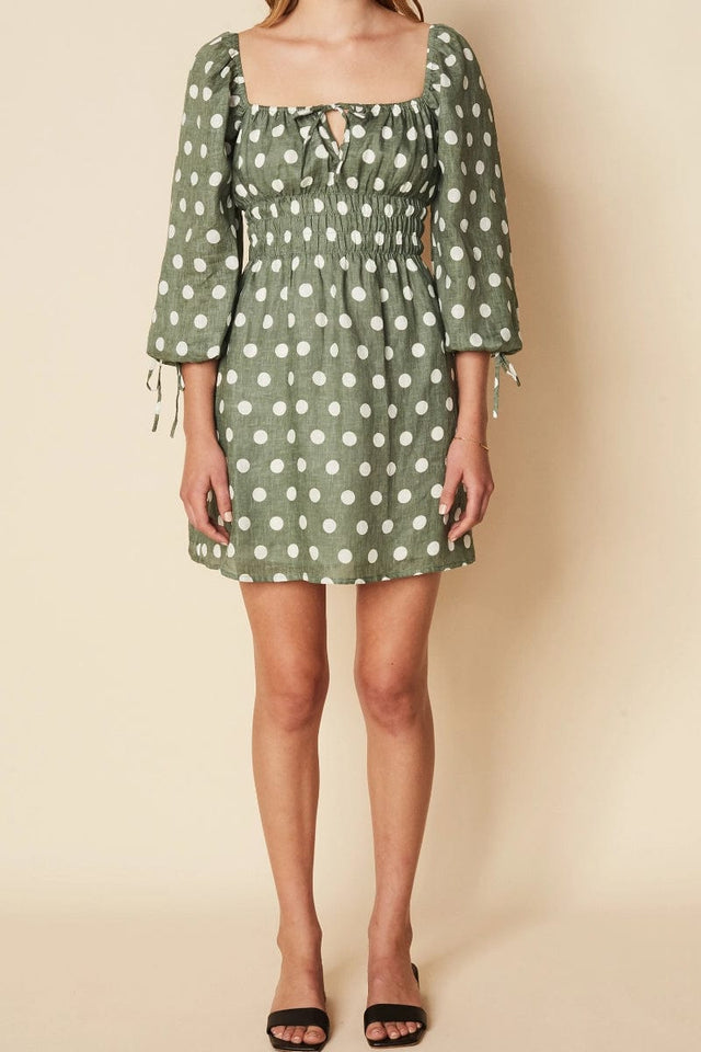 Armina Mini Dress Emelda Dot Print Slate - Final Sale