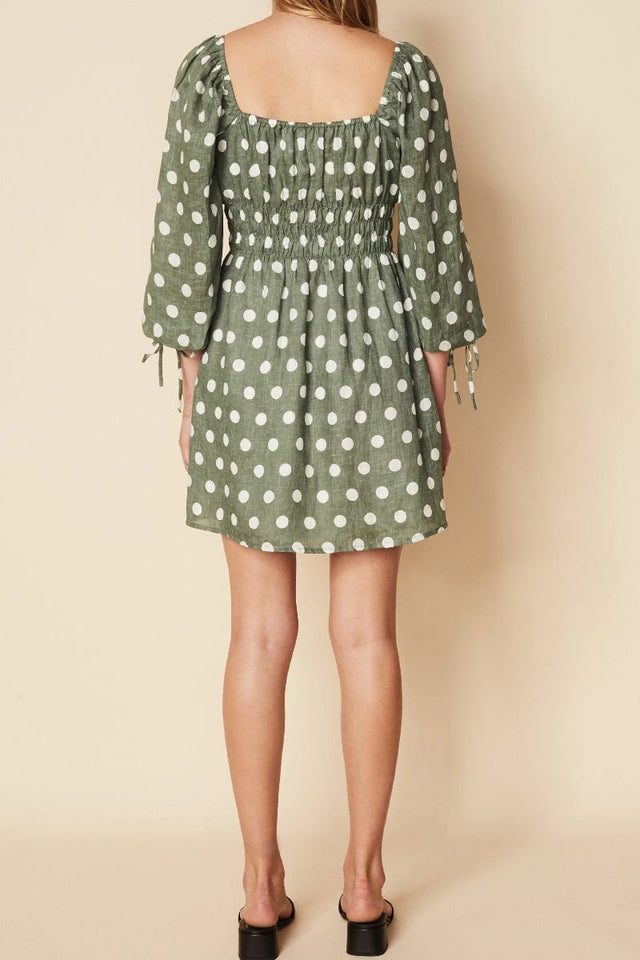 Armina Mini Dress Emelda Dot Print Slate - Final Sale