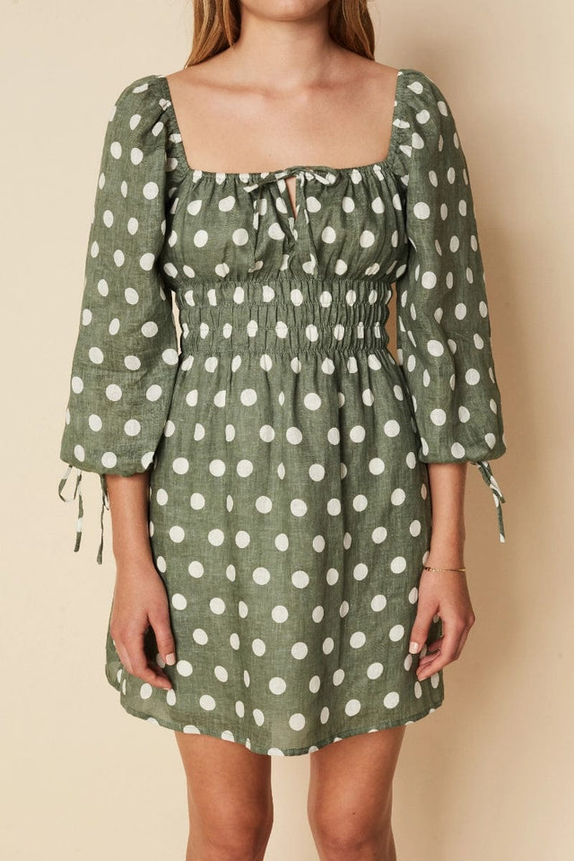 Armina Mini Dress Emelda Dot Print Slate - Final Sale