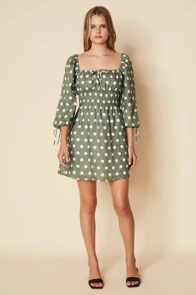 Armina Mini Dress Emelda Dot Print Slate - Final Sale