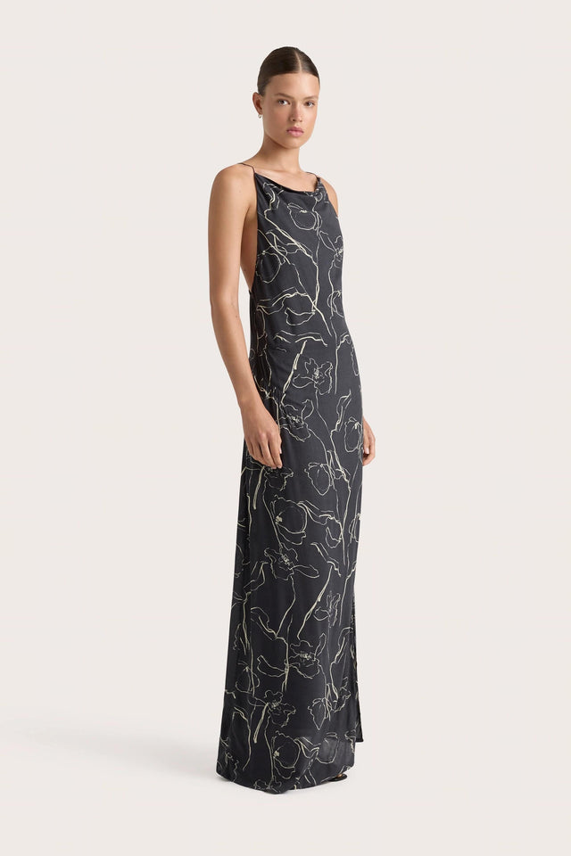 Aurelie Maxi Dress Calla  Charred Navy