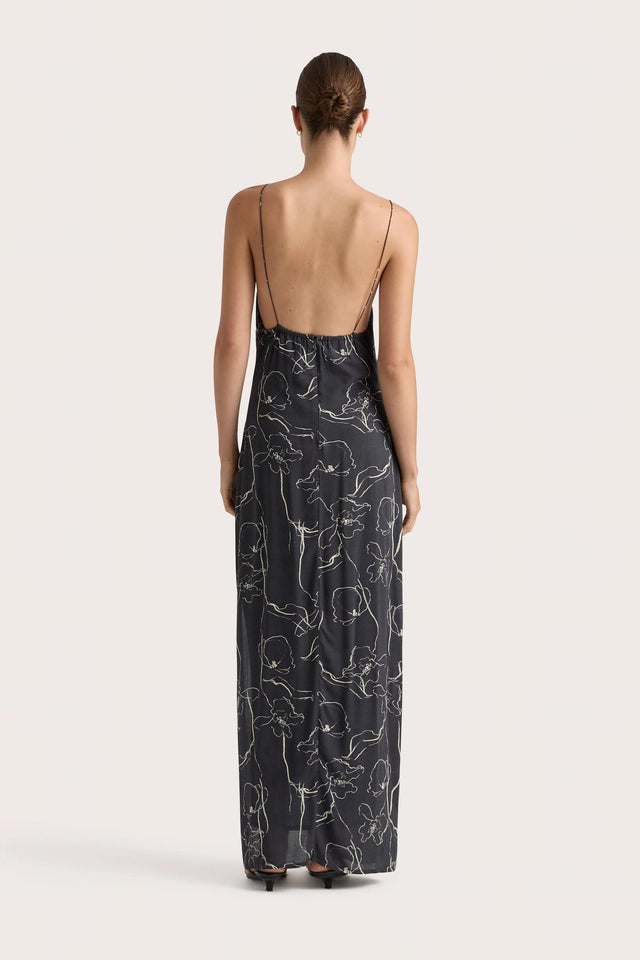 Aurelie Maxi Dress Calla  Charred Navy