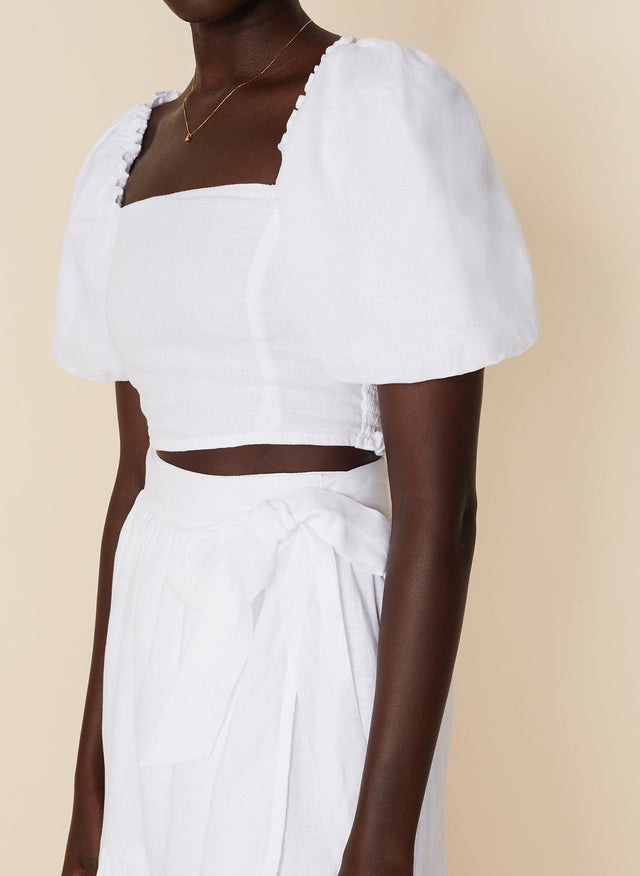 Barnette Top Plain White - Final Sale VACANCES Fashion Tops