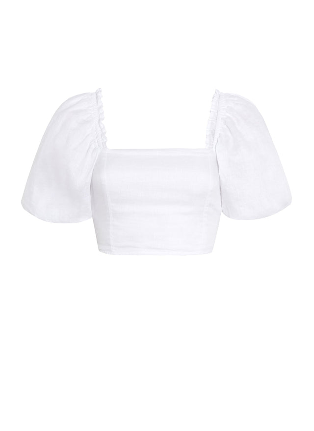 Barnette Top Plain White - Final Sale VACANCES Fashion Tops