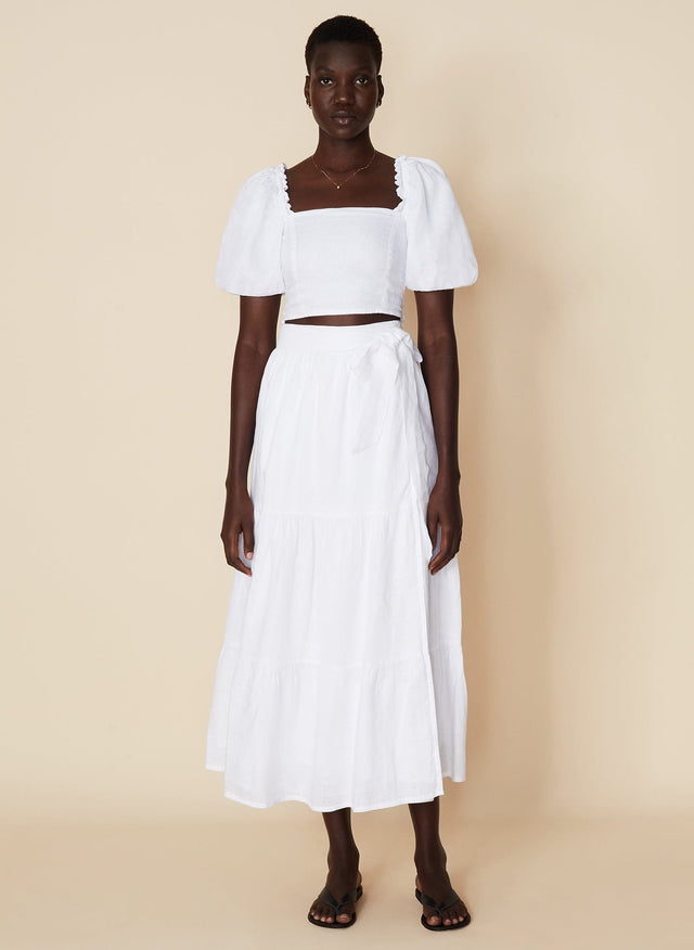 Barnette Top Plain White - Final Sale VACANCES Fashion Tops