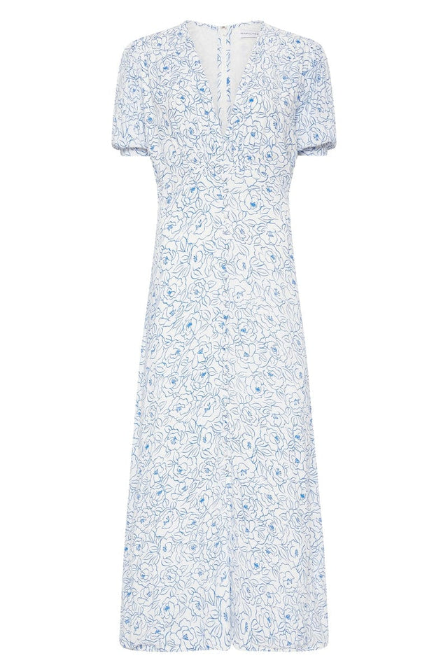 Bellavista Midi Dress Martine Floral Print Blue IL MEDITERRANEO Midi Dress