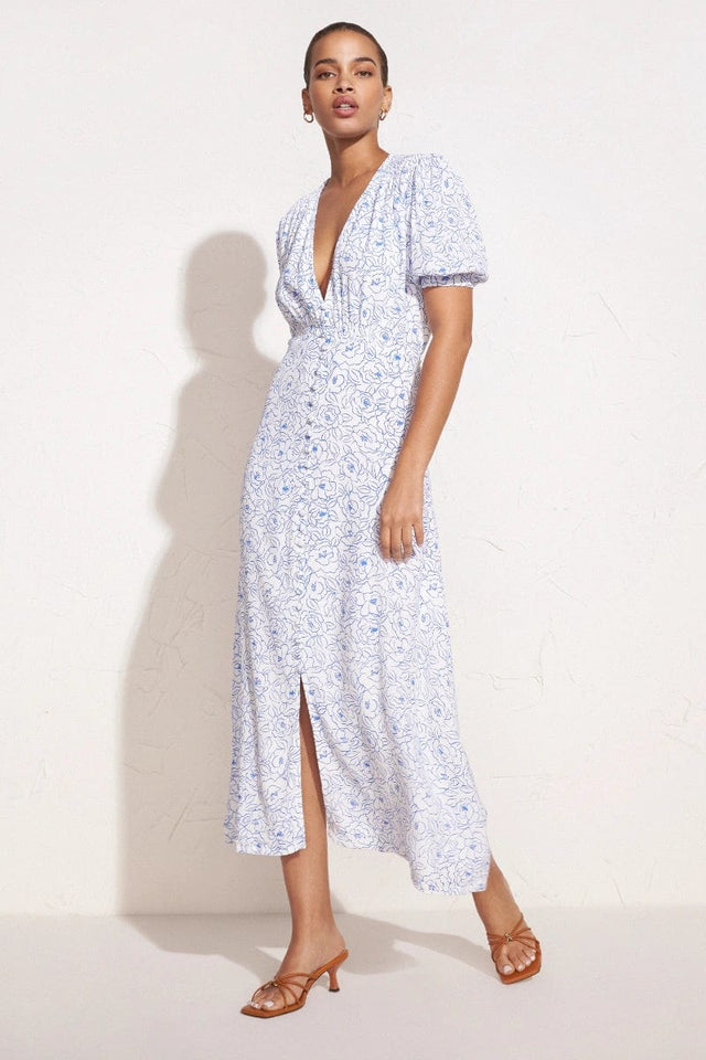 Bellavista Midi Dress Martine Floral Print Blue - Final Sale