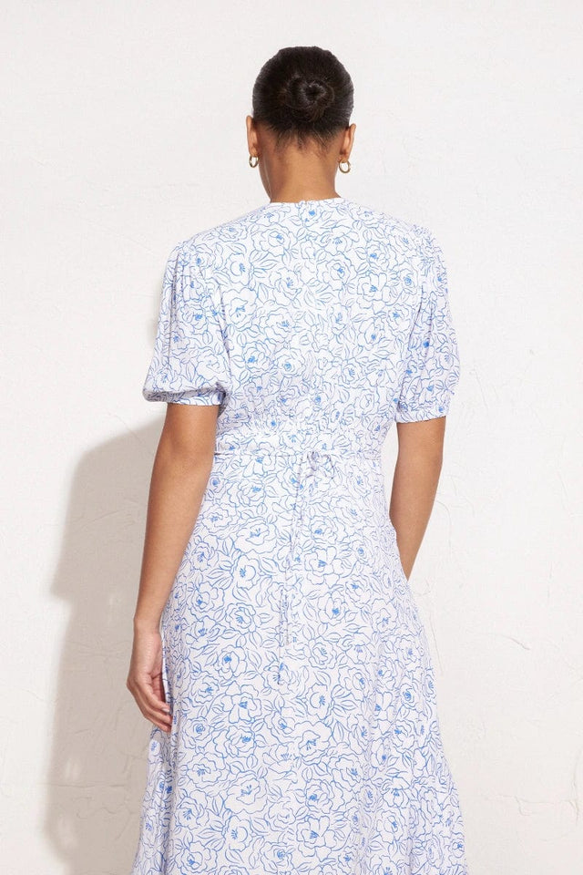 Bellavista Midi Dress Martine Floral Print Blue - Final Sale