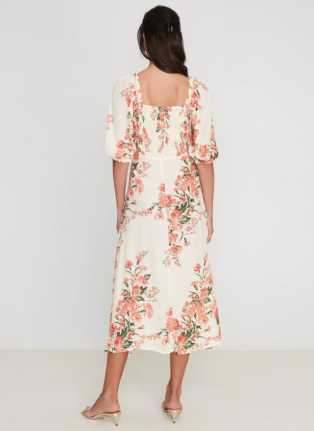 Bronte Midi Dress Magnolia Floral Print - Final Sale MEMOIRE Midi Dress