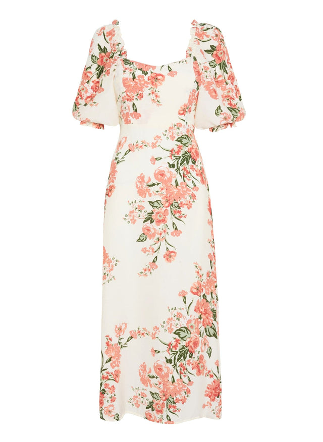 Bronte Midi Dress Magnolia Floral Print - Final Sale MEMOIRE Midi Dress