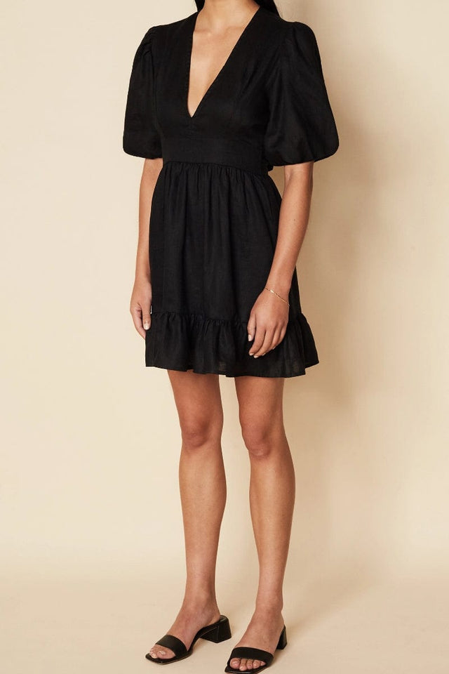 Catrina Mini Dress Plain Black - Final Sale