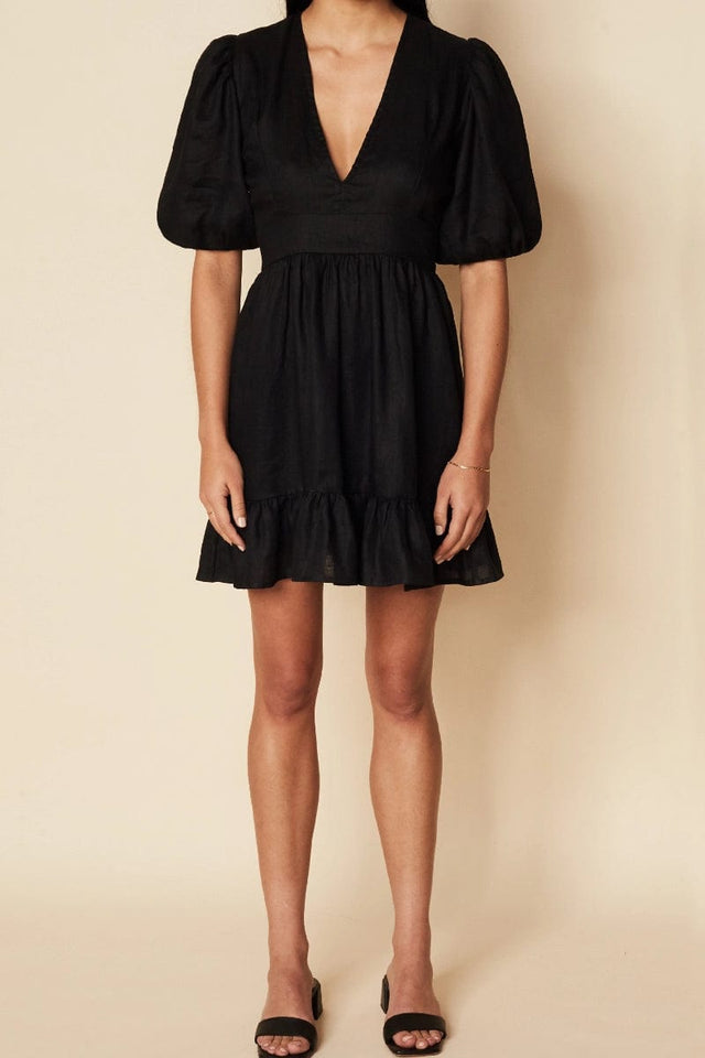 Catrina Mini Dress Plain Black - Final Sale