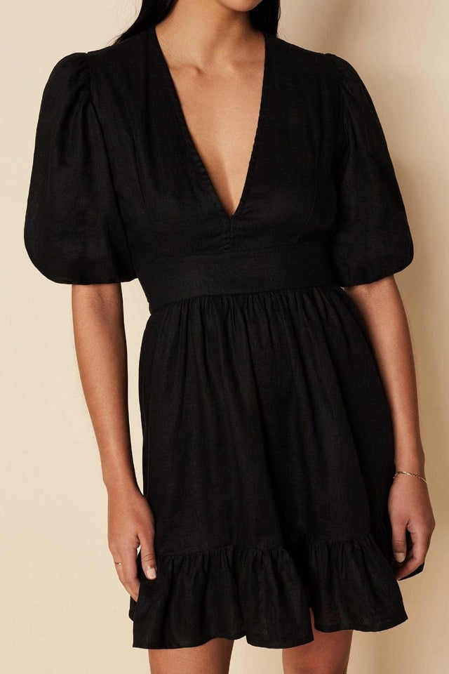 Catrina Mini Dress Plain Black - Final Sale