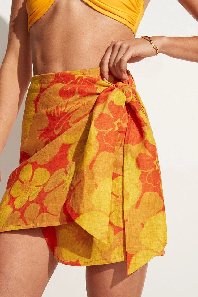 Costa Mesa Skirt Surfs Up Floral Print - Final Sale