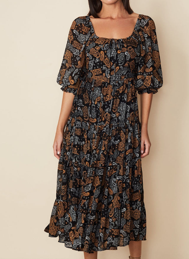 Darsha Midi Dress Ankara Paisley Print - Final Sale LE DESERT Midi Dress