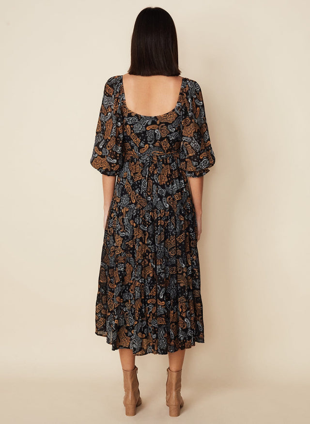 Darsha Midi Dress Ankara Paisley Print - Final Sale LE DESERT Midi Dress