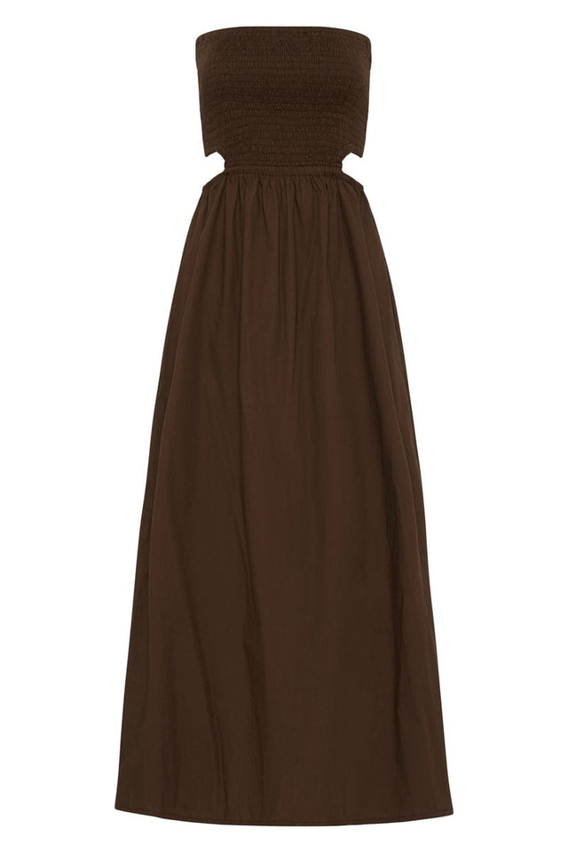 Deva Midi Dress Plain Dark Chocolate IL MEDITERRANEO Midi Dress