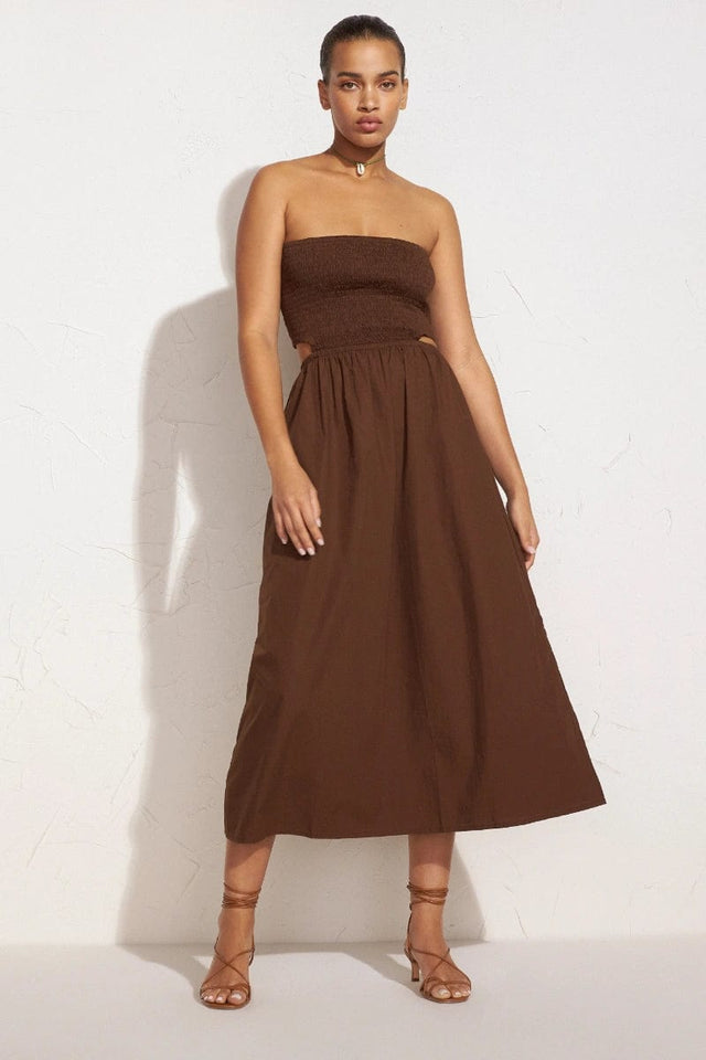 Deva Midi Dress Plain Dark Chocolate - Final Sale