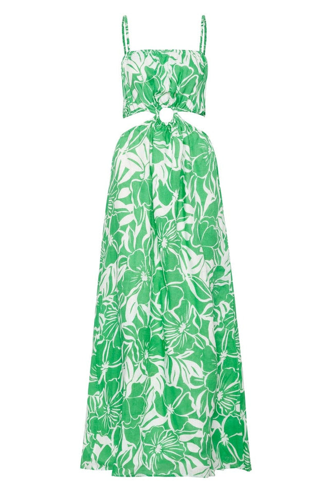 El Rio Maxi Dress El Marsa Floral Print Green IL MEDITERRANEO Maxi Dress